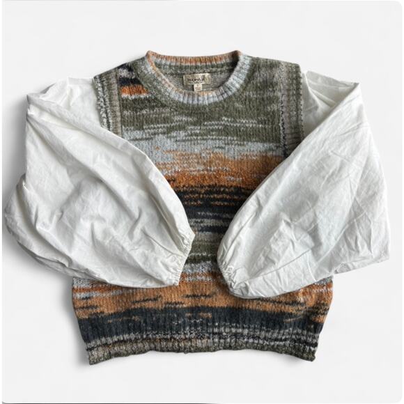 ONE WORLD Sweaters - OneWorld Women's Knit Sweater with Contrast Cotton Sleeves